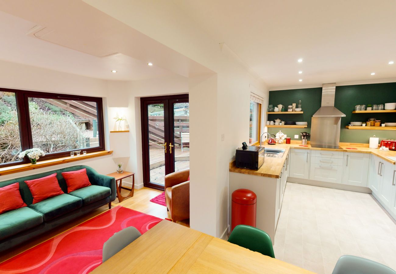 Open plan kitchen diner in an Aviemore holiday home