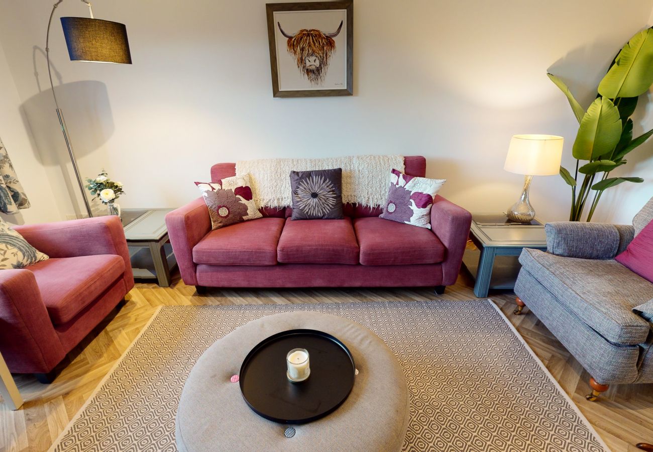 Living room in an Aviemore holiday home