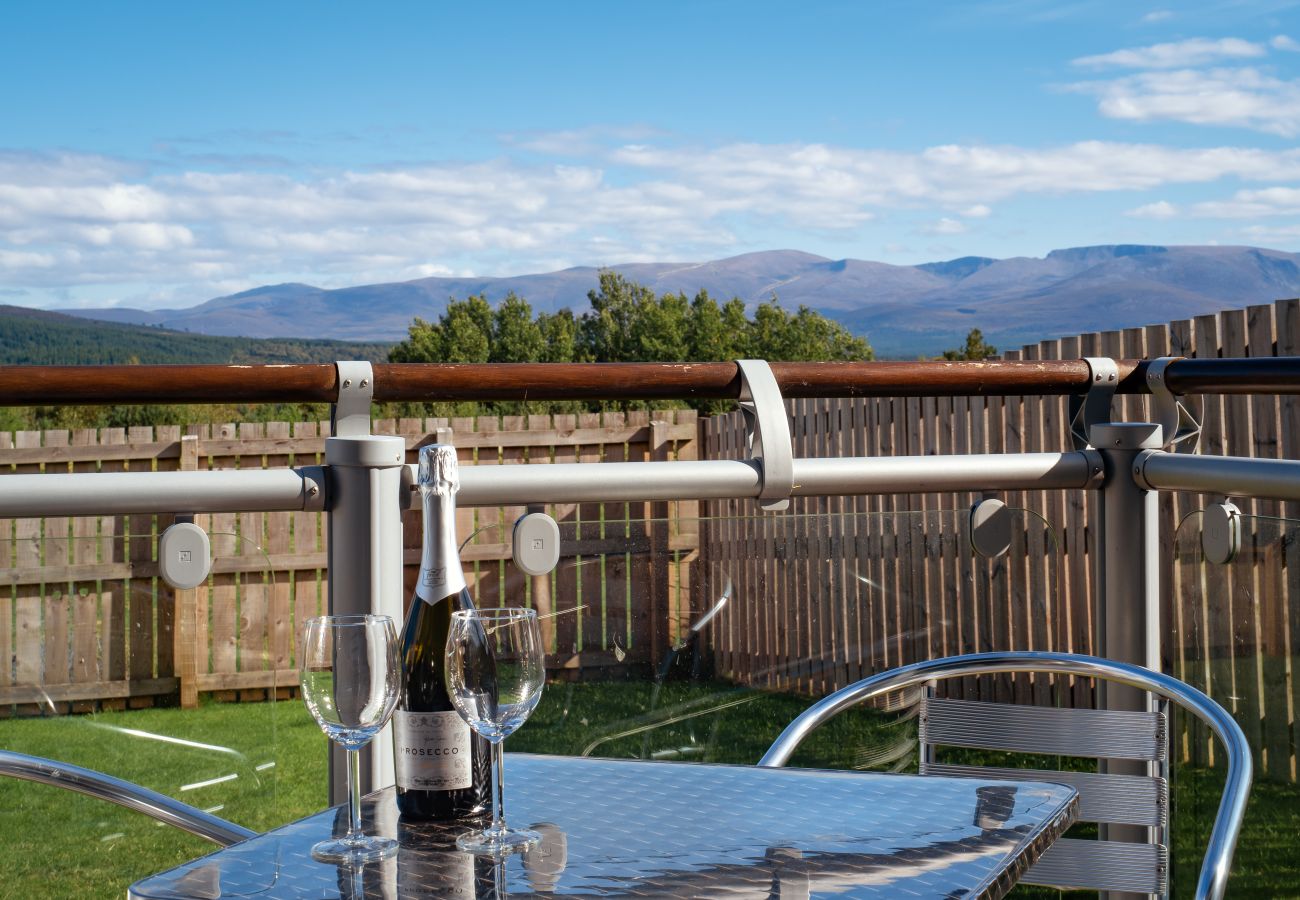 View of Cairngorms from an Aviemore lodge