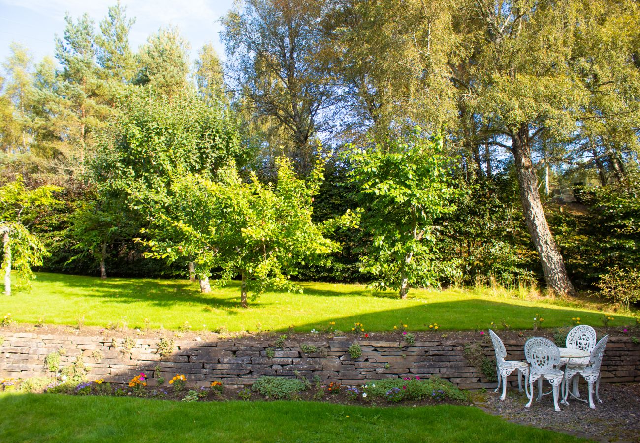 Outdoor seating at a Cairngorm holiday cottage