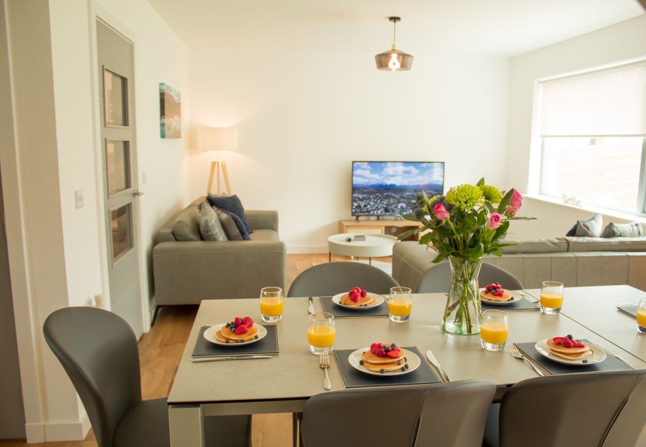 Modern dining space at an Aviemore self catering property