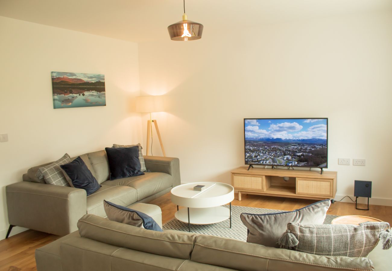 Modern living room in an Aviemore holiday home