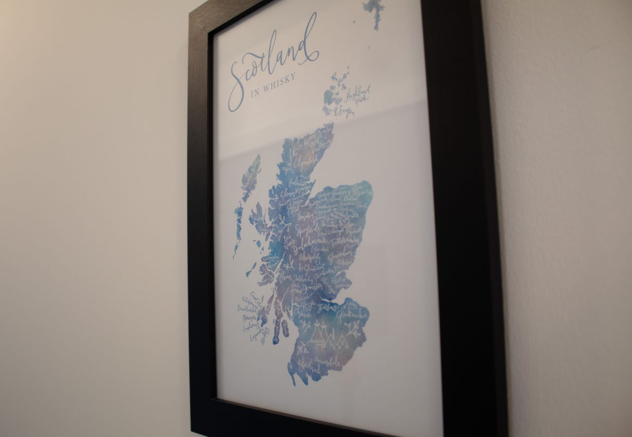Scottish map of malt whisky in Aviemore holiday property