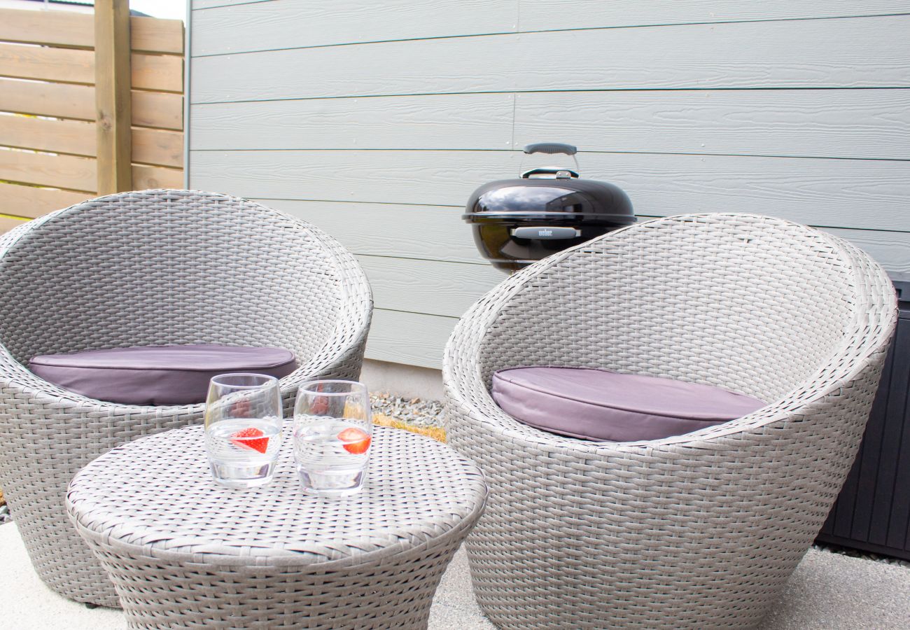 Patio furniture outside an Aviemore holiday home