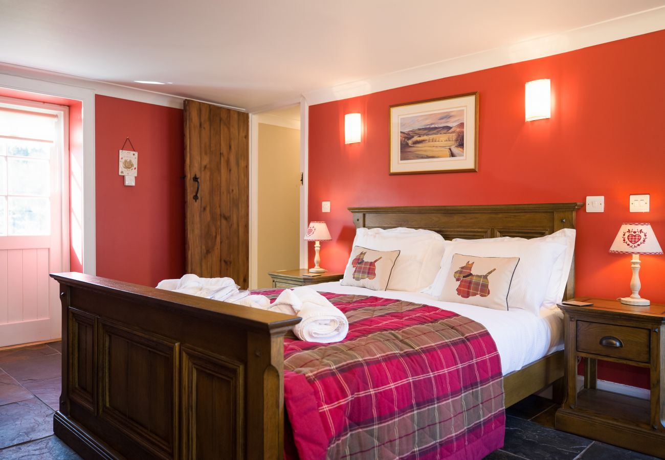Double bedroom in holiday lodge in Scottish Highlands