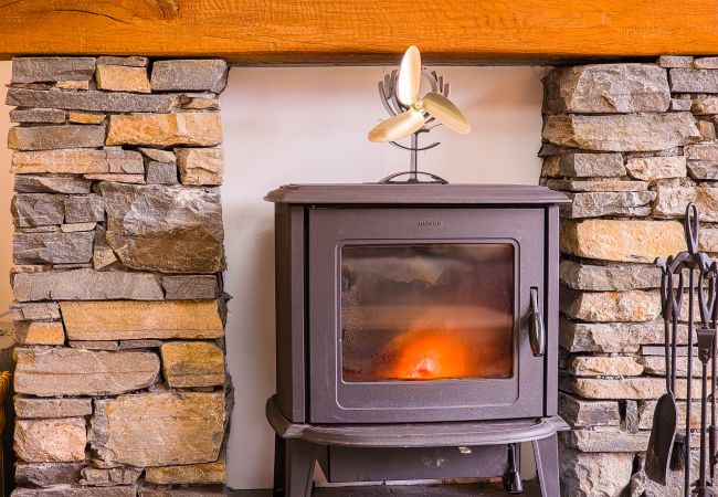 Log burner in an Aviemore holiday home