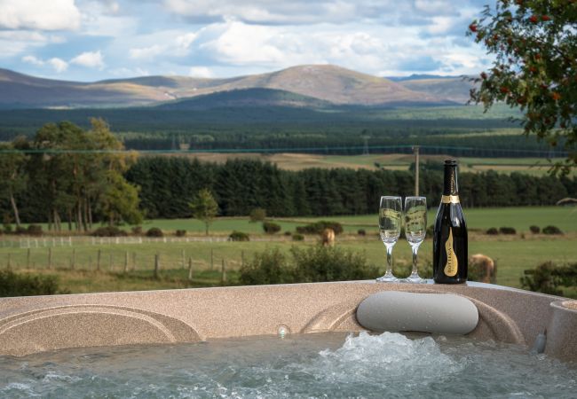 Hot tub with view of Cairngorms National Park
