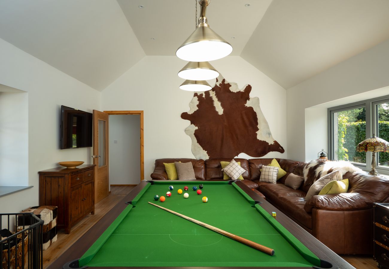 Pool table in games room of a Cairngorm lodge
