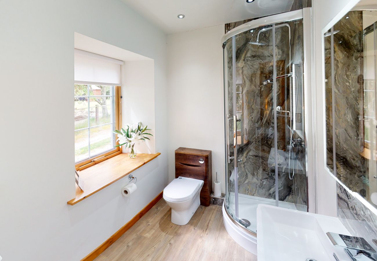 Ensuite shower room in Cairngorm holiday lodge