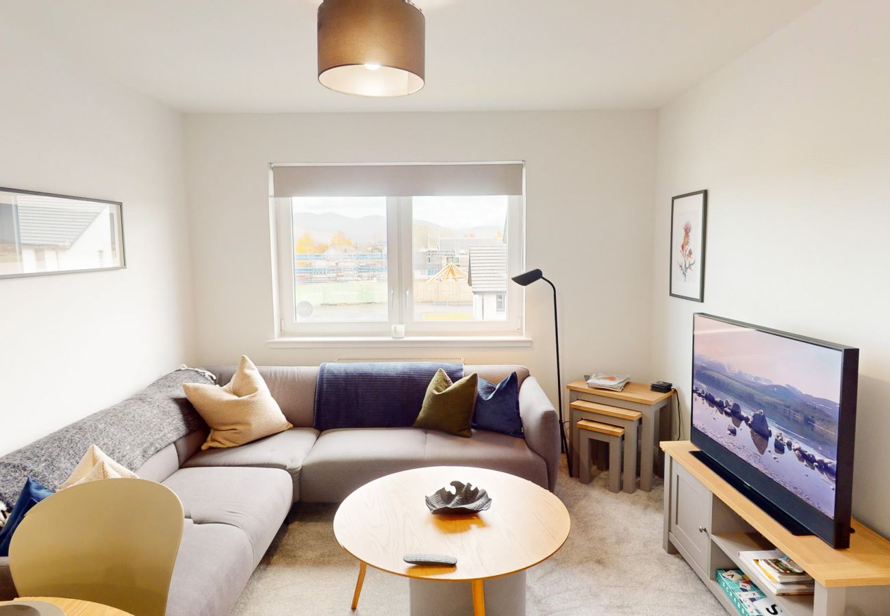 Open plan living space at 26 Ben Avon Aviemore short term let