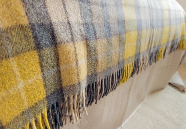 bedroom throw at The Bothy