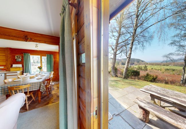 View from a Cairngorm log cabin