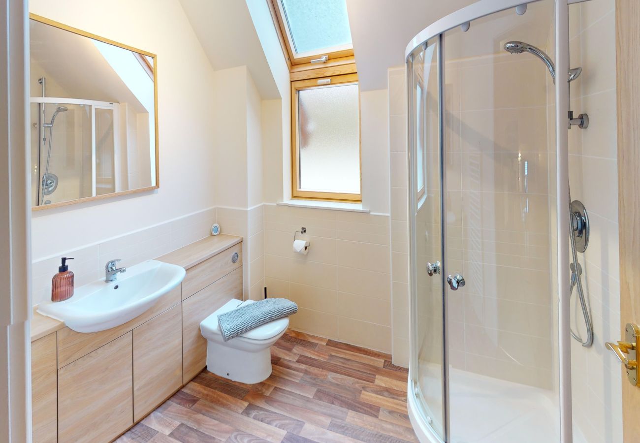 Modern shower room in an Aviemore holiday lodge