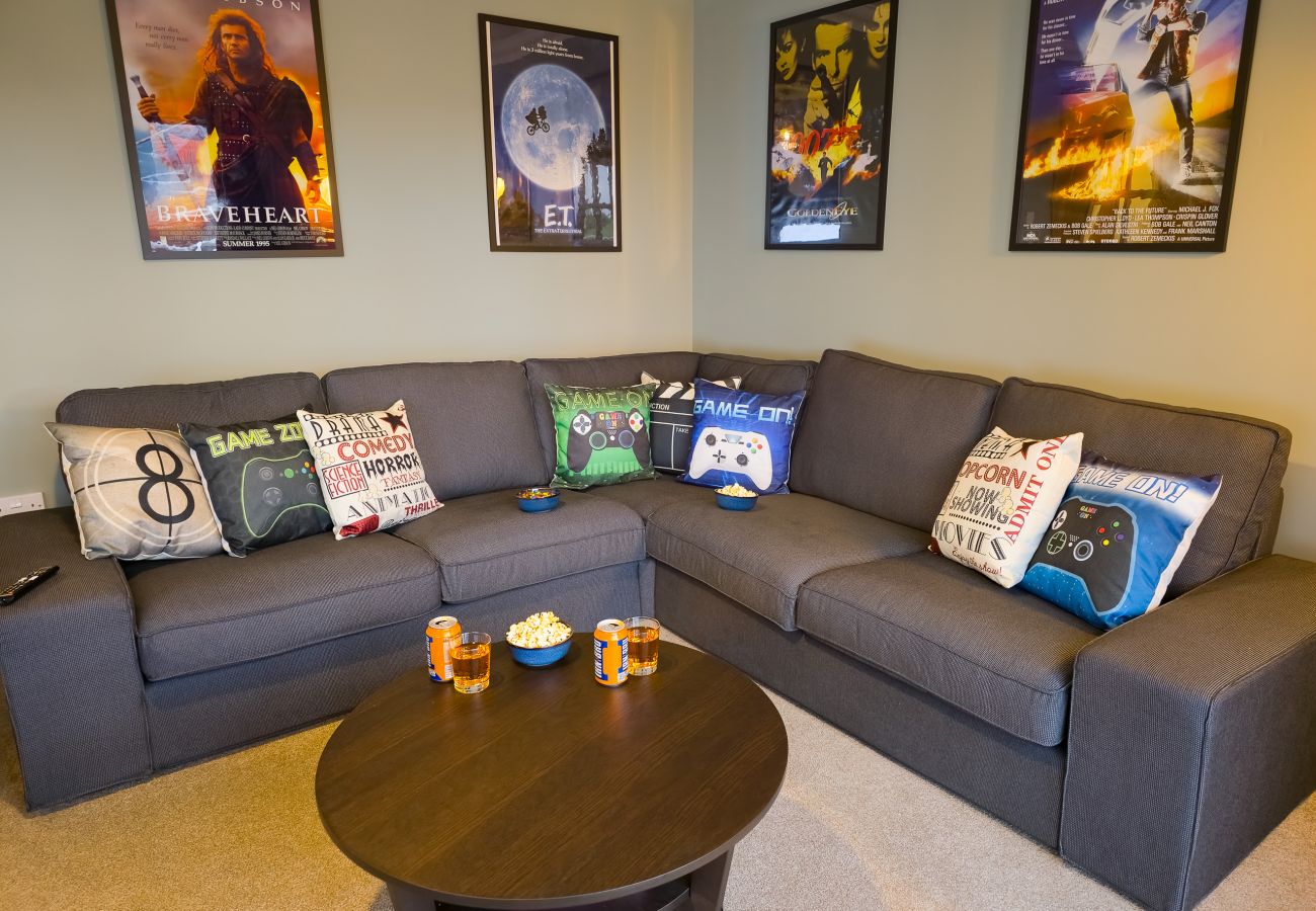 Movie themed lounge in an Aviemore holiday home