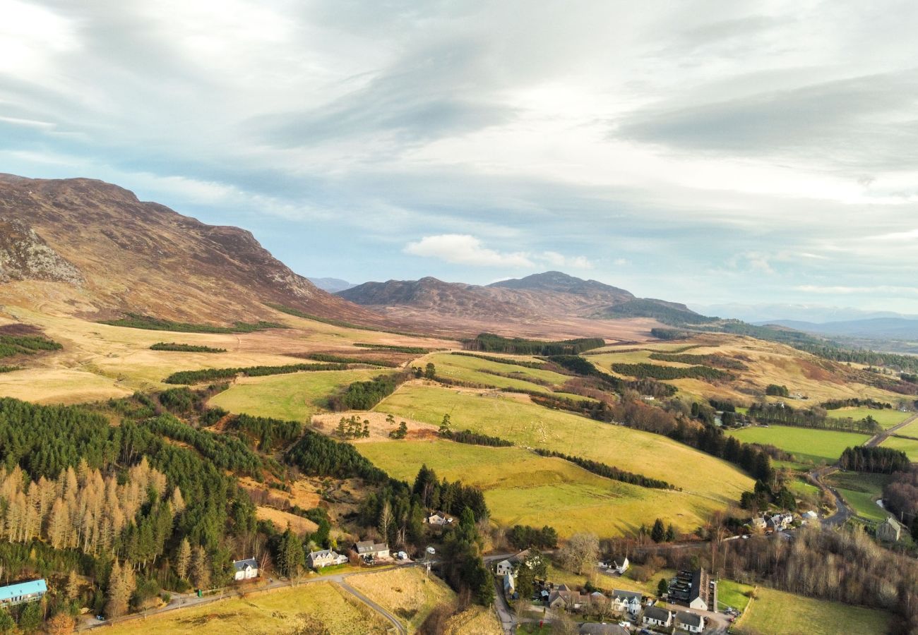 Panoramic view of the Schoolhouse holiday home in Laggan in The Scottish Highlands