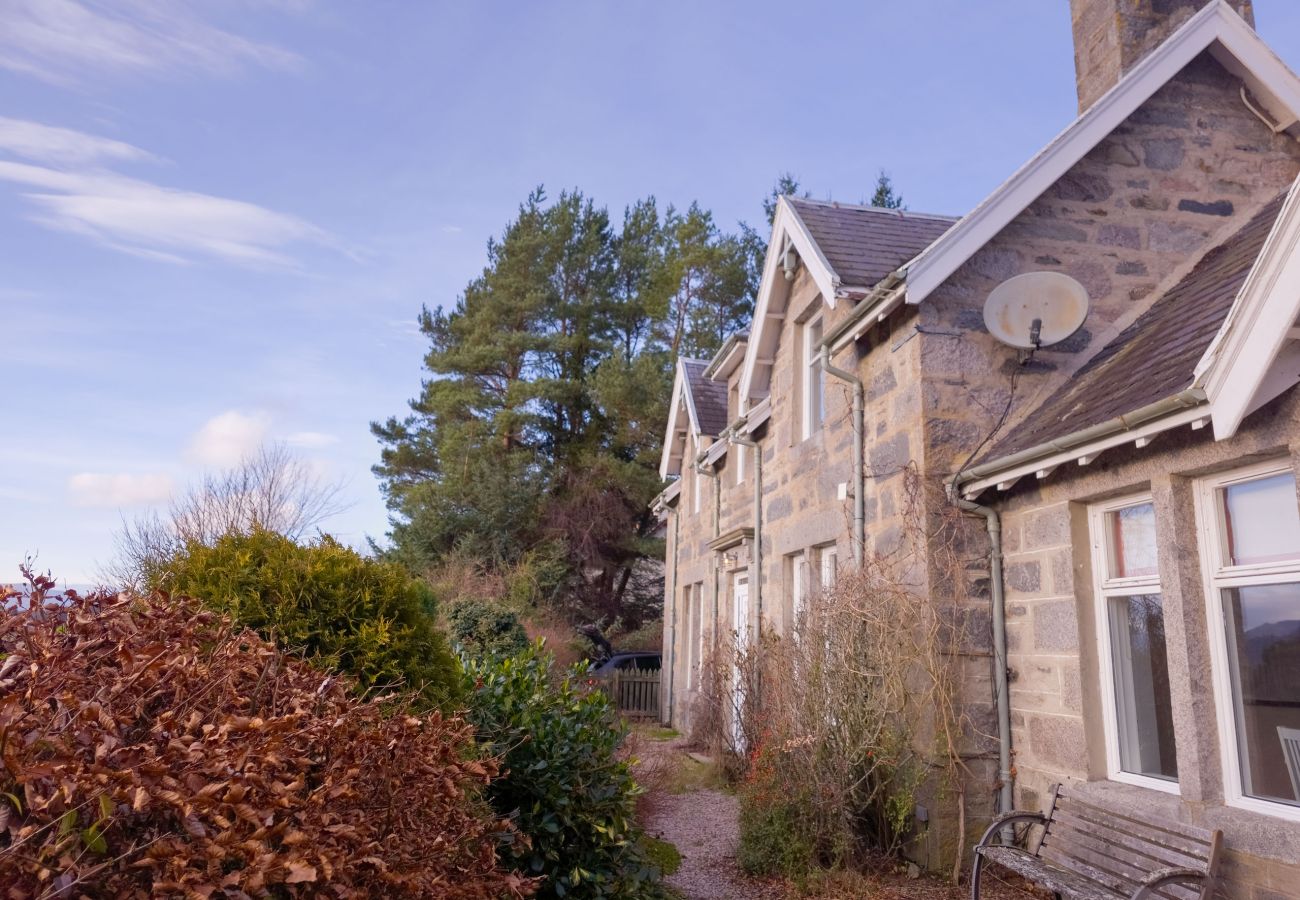 Stone exterior of a holiday home in the Scottish Highlands