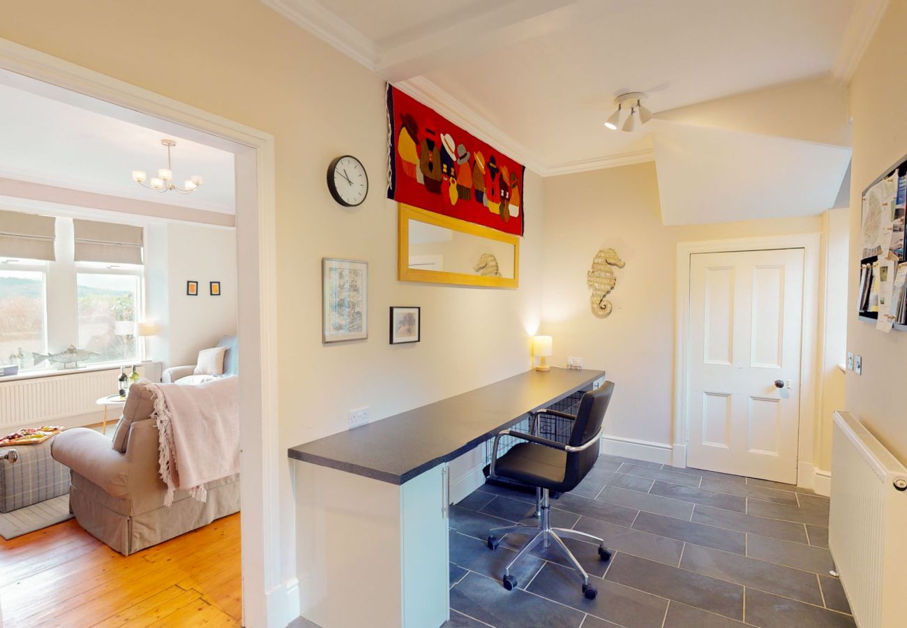 Desk space for remote work in Highland self catering property