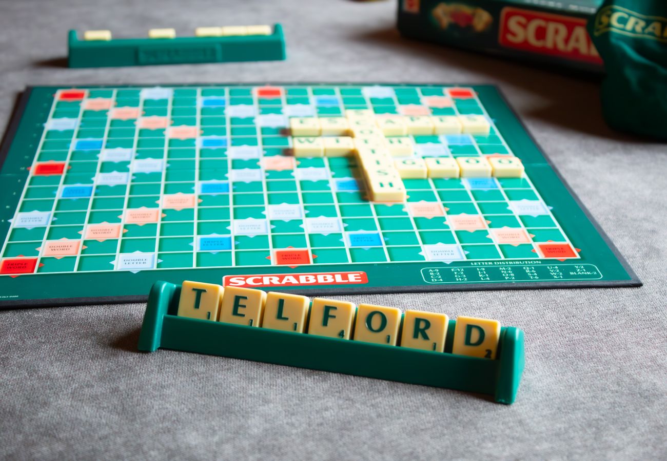 Game of scrabble at Telford Cottage