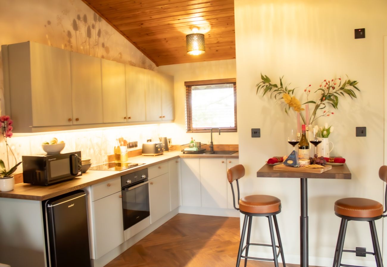 Modern kitchen in a small holiday cottage in Cairngorms