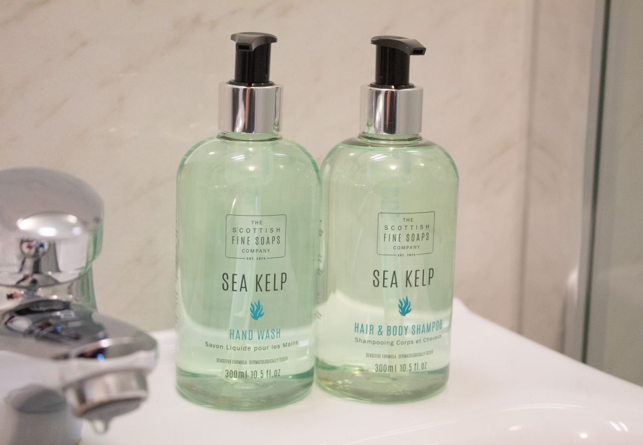 Hand soap and body wash in a self catering cottage