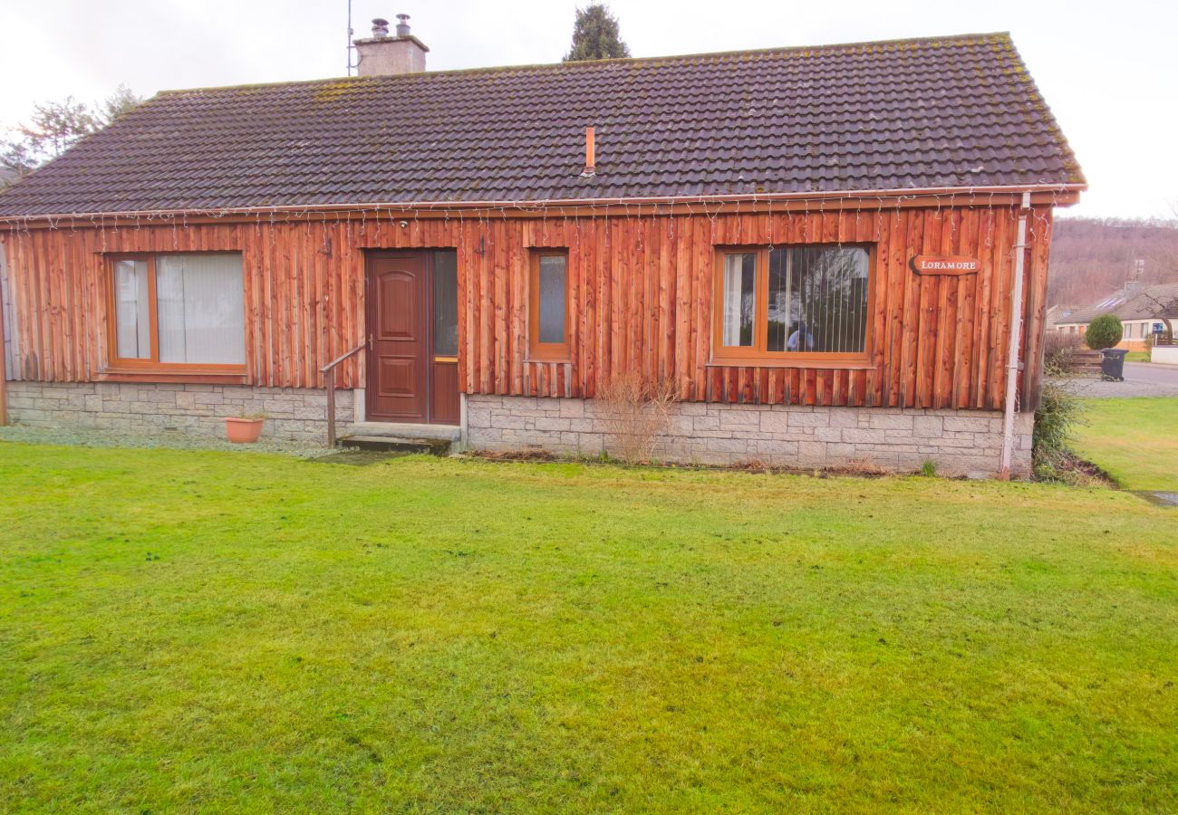 The front of the property on Aviemore's Grampian road