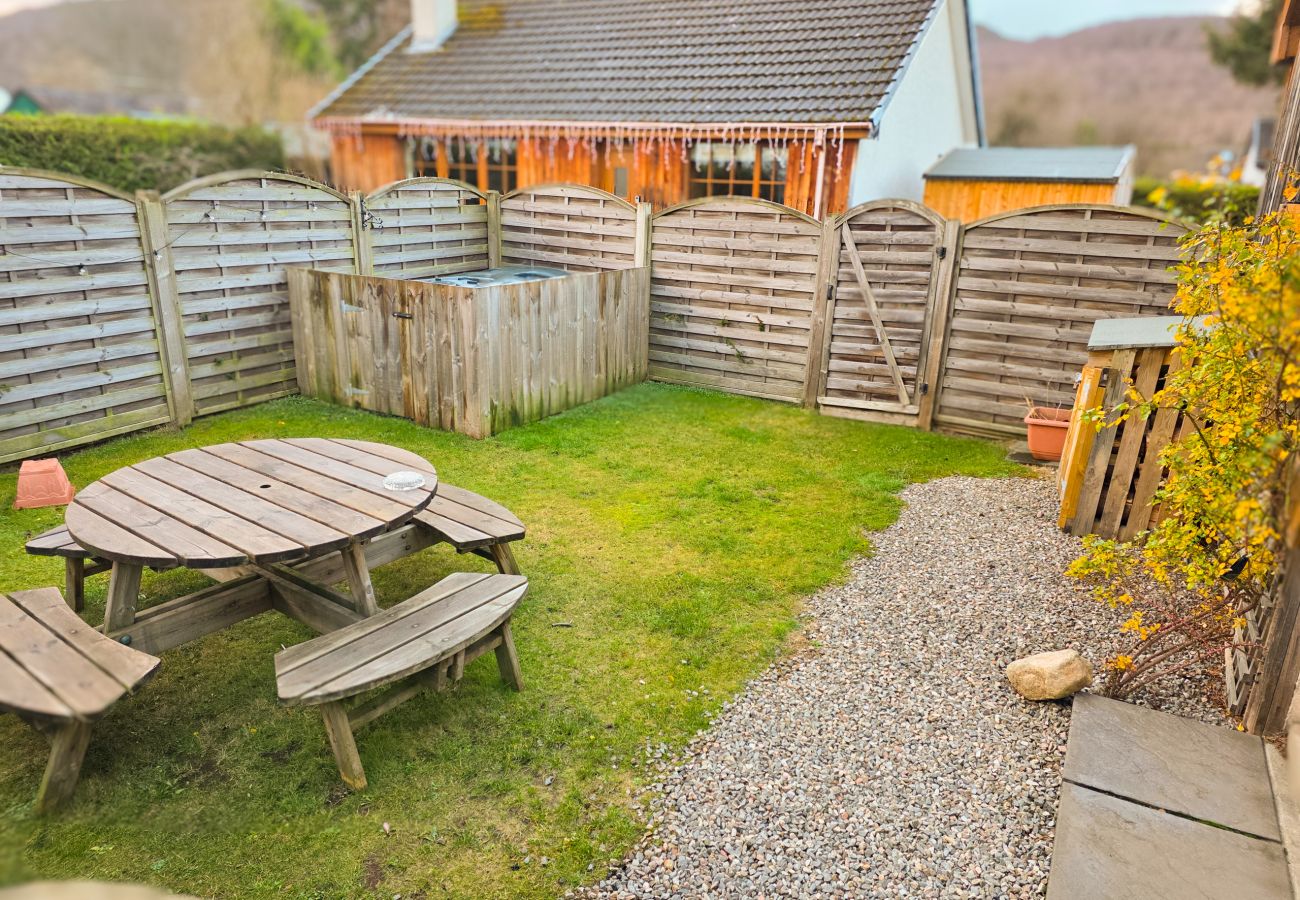 A small enclosed space with outdoor seating.