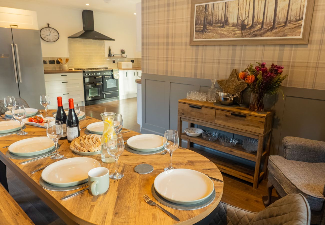 Dining table set for a family of 8