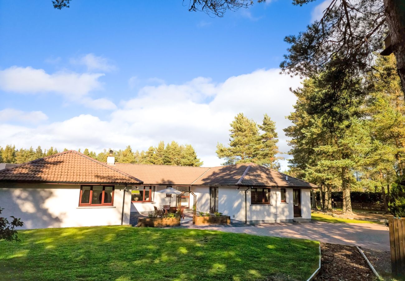 View of the single-storey holiday home from the large private garden.