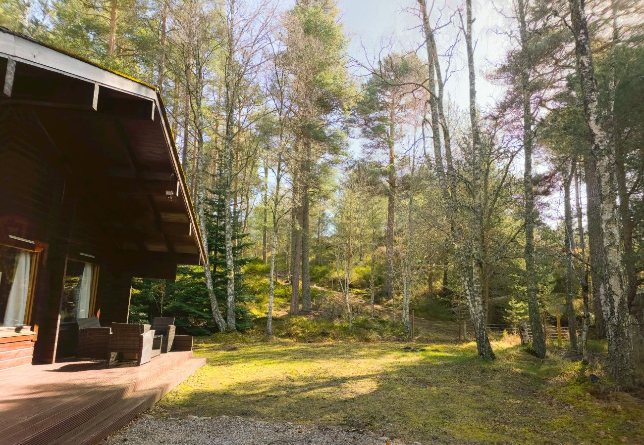 Enjoy easy access to the Caledonian Pine Forest from Tormore wooden cabin in Carrbridge